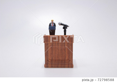 a mini Donald Trump on the speech desk a mini Donald Trump on the speech desk 72798588