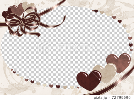 バレンタインフレーム チョコカラーのイラスト素材