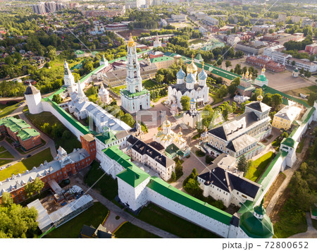Aerial view of Trinity St. Sergius Lavra in Sergiev Posad 72800652
