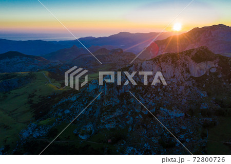 Peaks of Europe during sundown, Spain 72800726