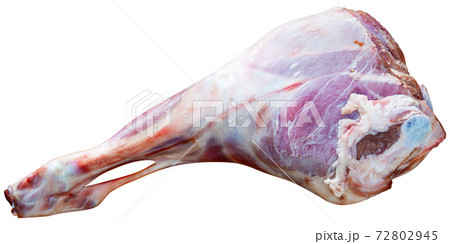 Raw lamb leg with natural ingredients before cooking Raw lamb leg with natural ingredients before cooking 72802945