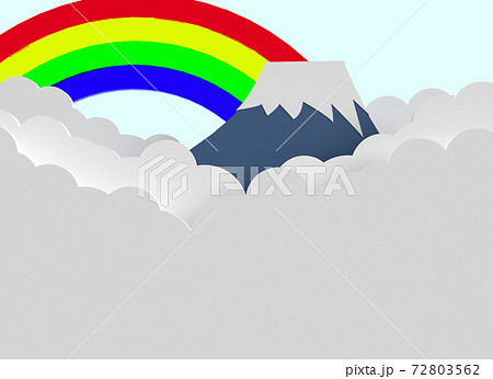 虹と富士山と雲海 虹と富士山と雲海 72803562