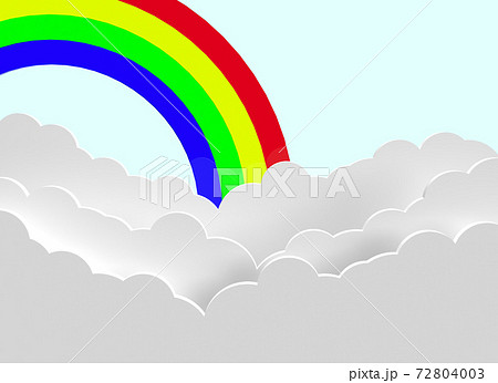 雲海を渡る 虹の架け橋のイラスト素材