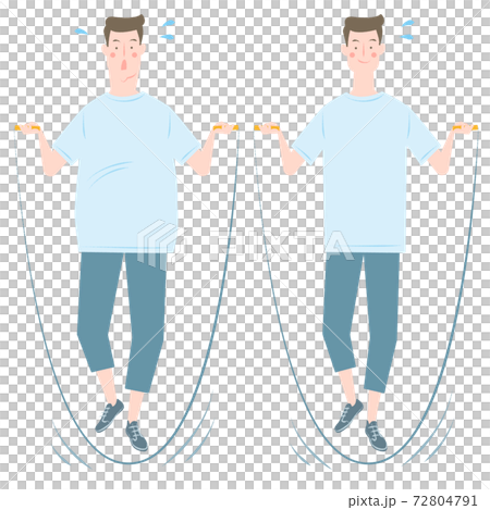 縄跳びをする男性セット 72804791