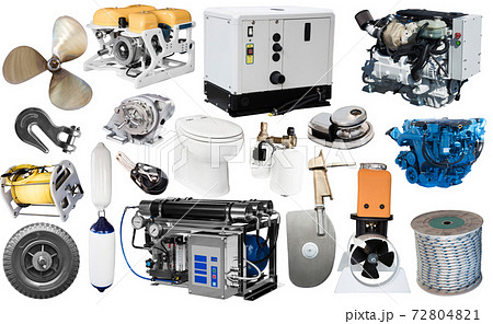 Set of yacht parts isolated on white 72804821