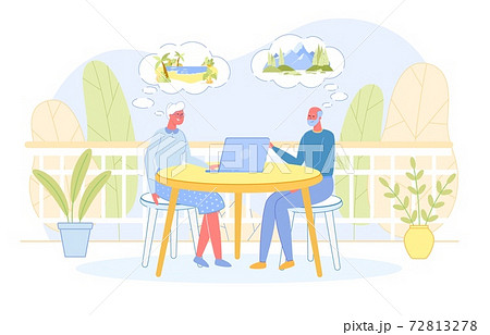 Senior People Sitting at Table Search Travel Tour 72813278
