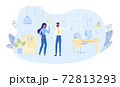 Business Woman and Man Arguing and Having Quarrel 72813293