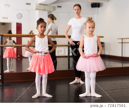 Two girls practicing choreographic elements Two girls practicing choreographic elements 72817501