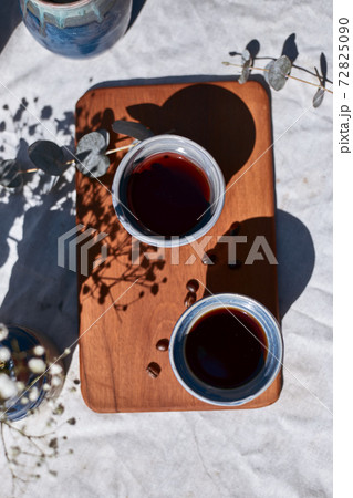 A cup of aromatic black coffee 72825090