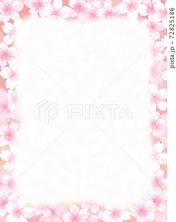 桜のフレーム背景 縦のイラスト素材