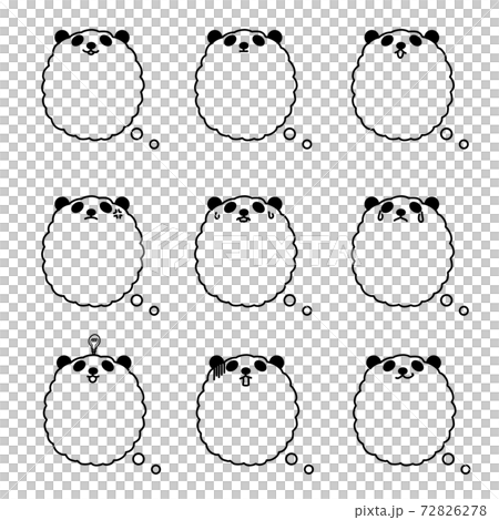 動物フキダシセット パンダ 想像 動物フキダシセット パンダ 想像 72826278