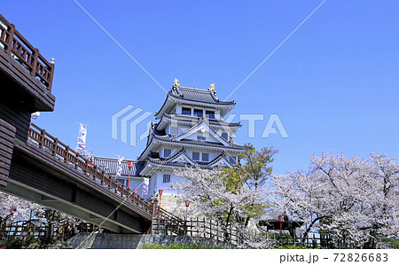 墨俣城　一夜城　満開の桜と墨俣城　満開の桜と一夜城 72826683