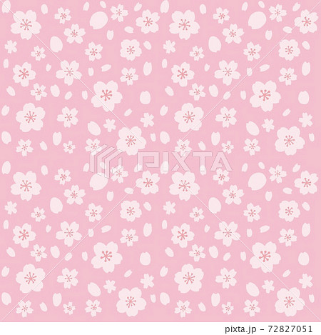 桜柄のシームレスパターン 背景色ピンクのイラスト素材