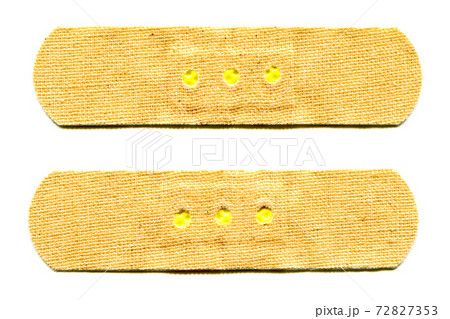 Beige cloth band aid isolated on white background 72827353