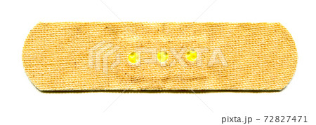 Beige cloth band aid isolated on white background 72827471