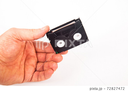 Small old MiniDV format video cassette, isolated on white background 72827472