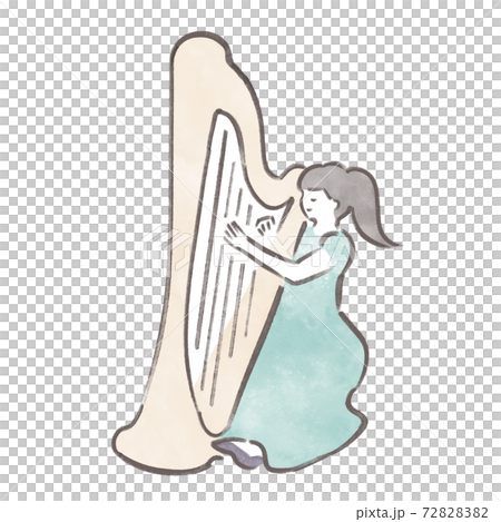 ハープを弾く女性 72828382