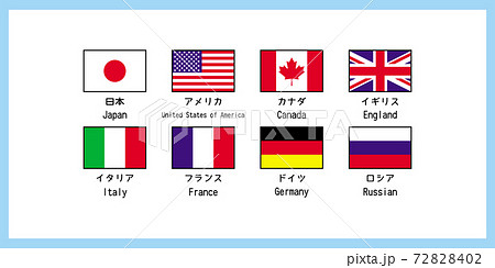 世界の国旗 G8のセット イラスト ロシアを外すとg7になります ベクターのイラスト素材