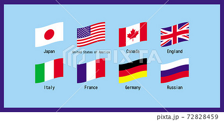 世界の国旗 G8のセット イラスト ※ロシアを外すとG7になります ベクター 世界の国旗 G8のセット イラスト ※ロシアを外すとG7になります ベクター 72828459