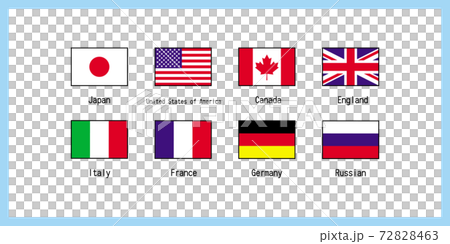 世界の国旗 G8のセット イラスト ※ロシアを外すとG7になります ベクター 世界の国旗 G8のセット イラスト ※ロシアを外すとG7になります ベクター 72828463