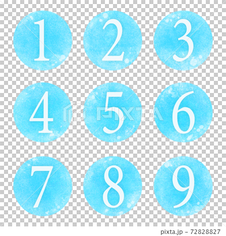 数字のセットイラスト　ブルー 72828827