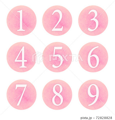 数字のセットイラスト　ピンク 72828828