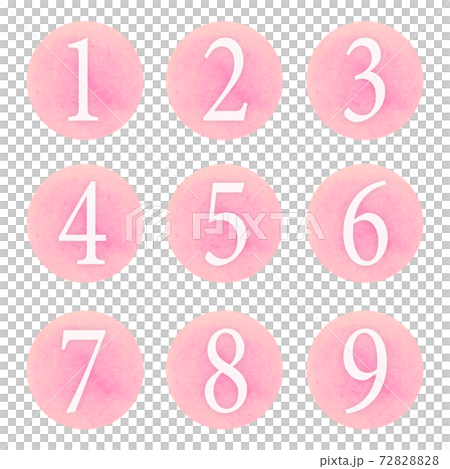 数字のセットイラスト　ピンク 72828828