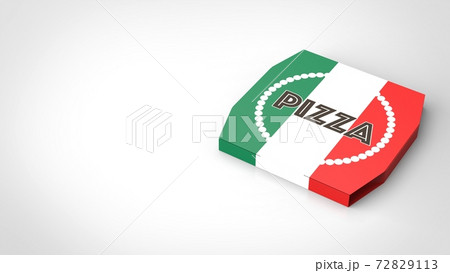 pizza box Italy white background one right angled  72829113