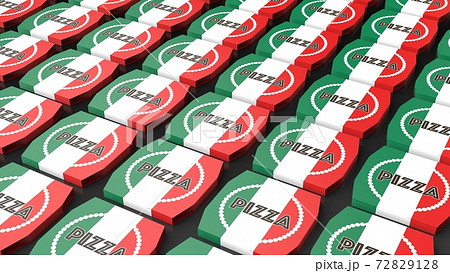 pizza box Italy black background multiple center pizza box Italy black background multiple center 72829128