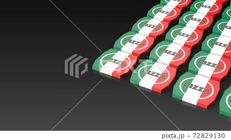 pizza box Italy black background multiple right 3D pizza box Italy black background multiple right 3D 72829130