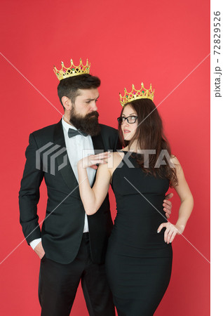 Crown as recognition. Proud couple wear crowns. Crown 72829526