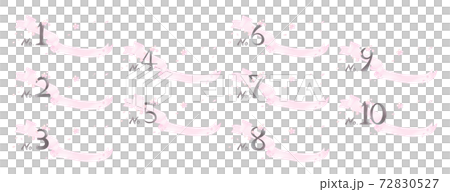 Number set decorated with cherry blossoms and ribbons (no.1 to no.10) Number set decorated with cherry blossoms and ribbons (no.1 to no.10) 72830527