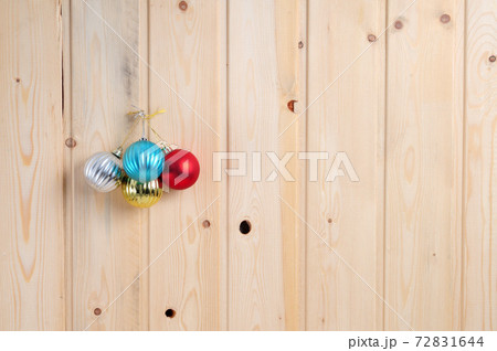 Christmas and New Year's toys on a wooden background 72831644