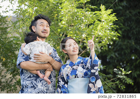 浴衣を着る家族 浴衣を着る家族 72831865