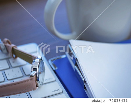 ビジネスイメージ・バインダー・書類・PC・女性 ビジネスイメージ・バインダー・書類・PC・女性 72833431