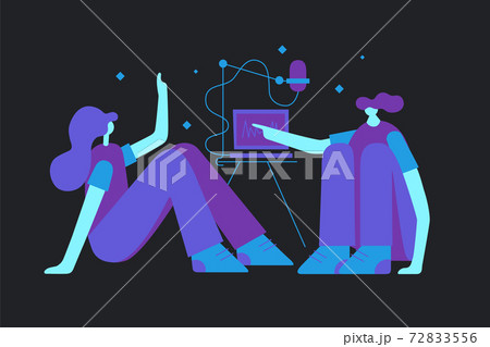 Making Podcast Flat Concept Illustration 72833556