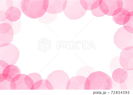 手描きのかわいいピンク色の水玉フレームのイラスト素材