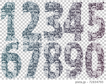 Number bubble wrap navy blue 72834793