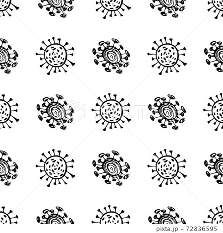 Seamless pattern of coronavirus microbes....のイラスト素材 [72836595] - PIXTA