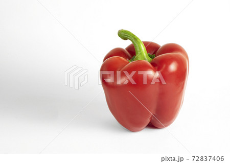 Fresh red sweet bulgarian pepper isolated on white background Fresh red sweet bulgarian pepper isolated on white background 72837406