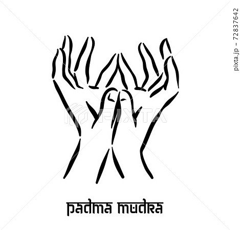 Padma mudra. Hand spirituality hindu yoga of fingers gesture. Technique of meditation for mental 72837642