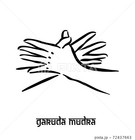 Garuda mudra . Hand spirituality hindu yoga of fingers gesture. Technique of meditation for mental 72837663