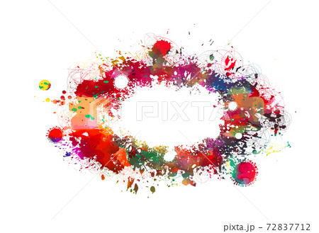 Multi color blots background. Grunge texture stroke line. Art ink dirty design. Paintbrush element. Brushstroke graphic. Vector illustration 72837712
