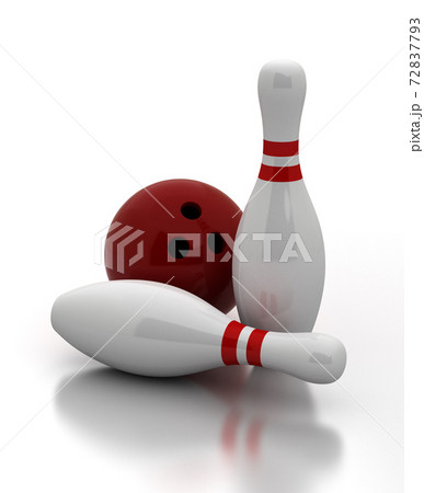 Bowling Pins and Ball 72837793