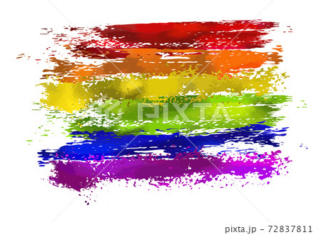 Rainbow flag movement lgbt, flat icon. Symbol of sexual minorities, gays and lesbians. T-shirt print. Mixed media. Vector illustration 72837811