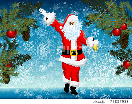 Santa Claus waves his hand. Vector illustration 72837953