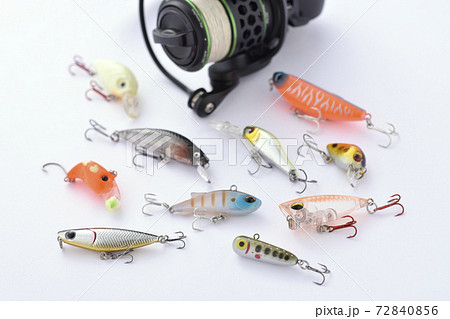 Spinning reel in the background of various - Stock Photo [72840856] -  PIXTA