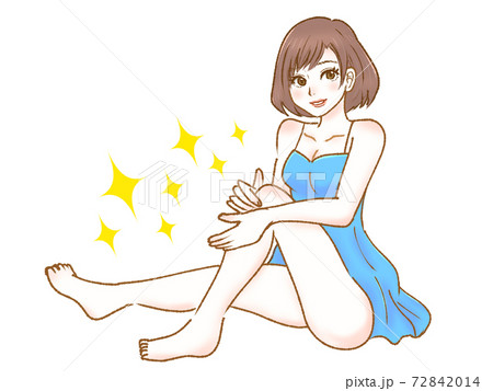 足の綺麗な女性のイラスト素材3 72842014