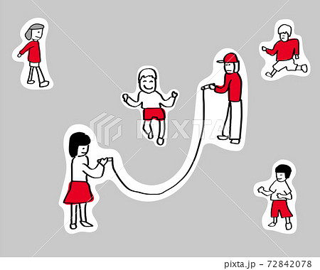 学校生活/シンプルな線画手描きイラスト/レイヤーで服の色変え可能/休み時間の風景/縄跳び 学校生活/シンプルな線画手描きイラスト/レイヤーで服の色変え可能/休み時間の風景/縄跳び 72842078