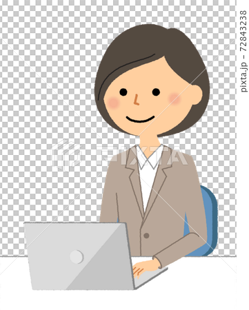 穿著西裝操作PC的女人 72843238